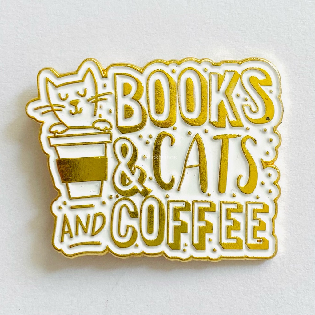 8/$40 Books & Cats And Coffee Enamel Pin